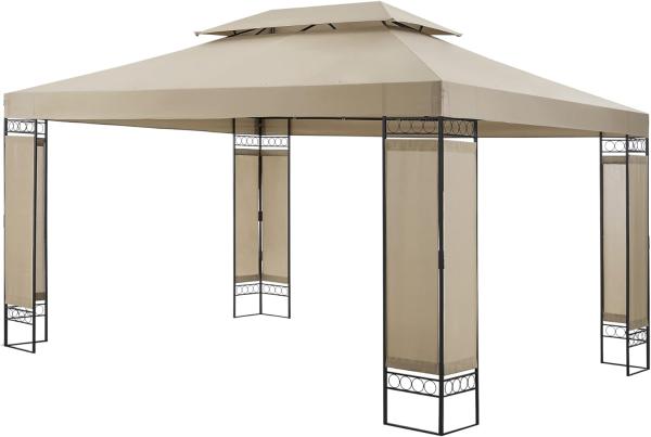 Festzelt Lanciano Pavillon 400x300x265cm Beige [en. casa]