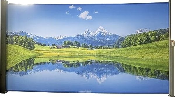Seitenmarkise Sichtschutz Motiv "Bergsee" von GardenPleasure