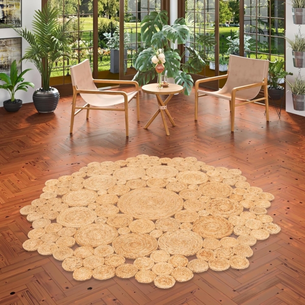 Pergamon Sisalteppich Naturfaser Teppich Jute Salsa Natur Circle Rund, Rund, Höhe: 15 mm