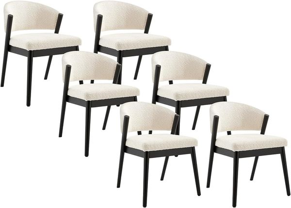 Vente-unique - ZELVYN Stuhl Stoff Weiß - B 64 cm x H 76 cm x L 53,5 cm