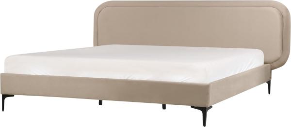 Bett mit Lattenrost SUZETTE 180 x 200 cm Samtstoff Beige