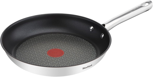 Tefal Duetto Pfanne A70408 | 32 cm | leichte Reinigung | sichere Antihaftversiegelung | Temperaturindikator Thermo-Spot | gesundes Kochen | Edelstahl-Kochgeschirr | Anbraten | Induktion