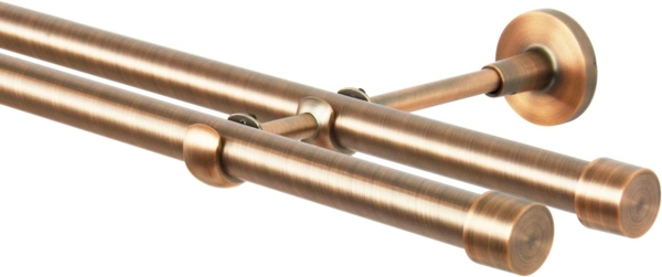 MDEKOR Gardinenstange Vorhangstange 19mm, 2-läufig, 2-läufig Wandmontage, 120 cm Kupfer Bild 2