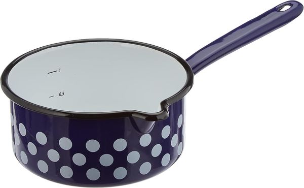 GSW Topf-Set, Stahl-Emaille (Set, 7-tlg, je 1 Kochtopf Ø 16/20/24 cm, 1x Stielkasserolle Ø 16 cm), inkl. Literskala, Induktion Bild 4