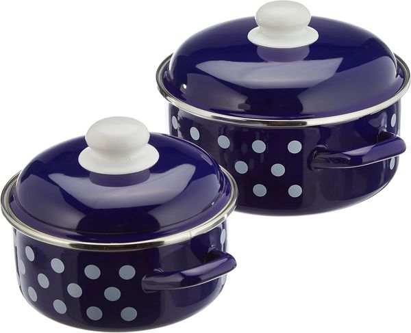 GSW Topf-Set, Stahl-Emaille (Set, 7-tlg, je 1 Kochtopf Ø 16/20/24 cm, 1x Stielkasserolle Ø 16 cm), inkl. Literskala, Induktion Bild 5