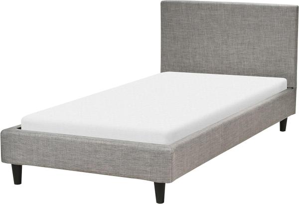 Bett mit Lattenrost FITOU 90 x 200 cm Stoff Hellgrau