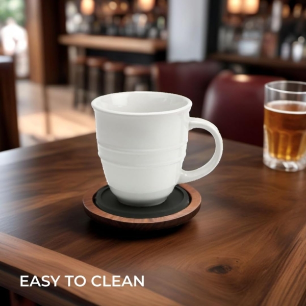 H&S Tassenuntersetzer Silikon Glasuntersetzer 6er Set Rund in Schwarz, 6-tlg, Silikon Glasuntersetzer Set 6 Stück Rund Schwarz Bild 7