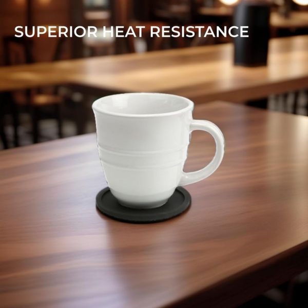 H&S Tassenuntersetzer Silikon Glasuntersetzer 6er Set Rund in Schwarz, 6-tlg, Silikon Glasuntersetzer Set 6 Stück Rund Schwarz Bild 6