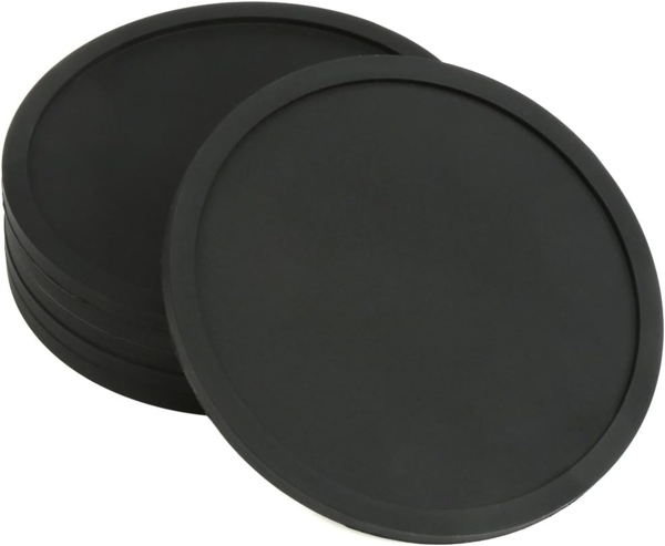H&S Tassenuntersetzer Silikon Glasuntersetzer 6er Set Rund in Schwarz, 6-tlg, Silikon Glasuntersetzer Set 6 Stück Rund Schwarz Bild 1