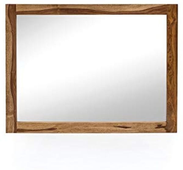 Spiegel Wandspiegel Holzspiegel mit Ablage Badspiegel Flurspiegel massivum Laros Akazie 80x55 cm rechteckig schmal ohne Beleuchtung Bild 5