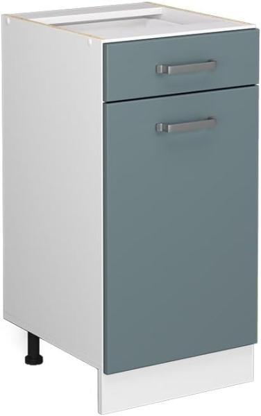 Vicco Küchenunterschrank R-Line, Blau-Grau/Weiß, 40 cm ohne Arbeitsplatte