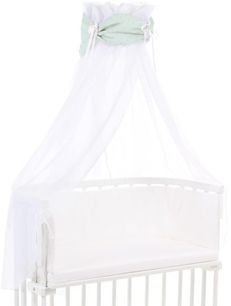 babybay Himmel Organic Cotton Royal mit Schleife passend für alle Modelle, mint Glitzerpunkte gold