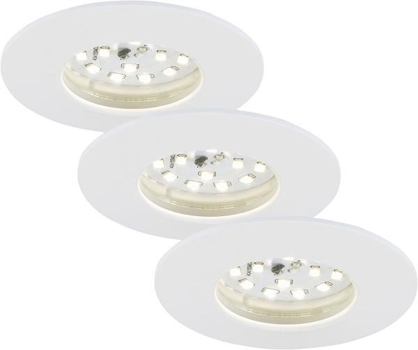 Briloner LED Einbauleuchten Attach 3er Set Weiß Einbaustrahler Einbauspot