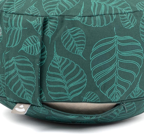 bodhi Meditationskissen Meditationskissen RONDO, 32 x 20 cm Bodhi Leaves, deep green, Dinkel Bild 2