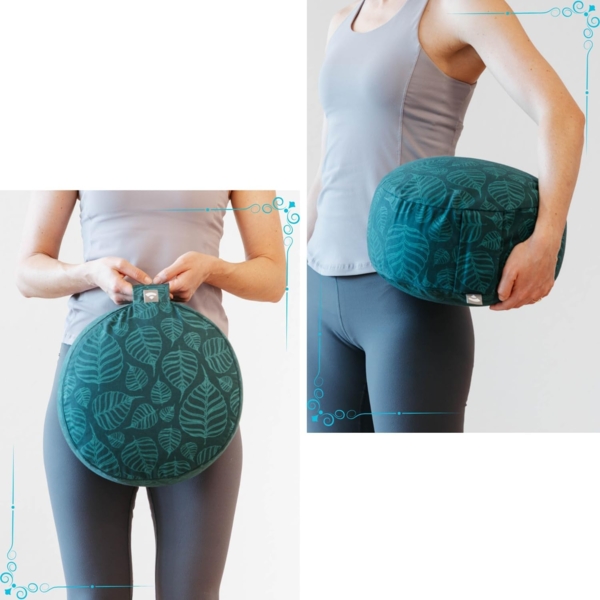 bodhi Meditationskissen Meditationskissen RONDO, 32 x 20 cm Bodhi Leaves, deep green, Dinkel Bild 5