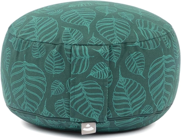 bodhi Meditationskissen Meditationskissen RONDO, 32 x 20 cm Bodhi Leaves, deep green, Dinkel Bild 1