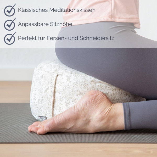 bodhi Meditationskissen Meditationskissen RONDO, 32 x 20 cm Bodhi Leaves, deep green, Dinkel Bild 4