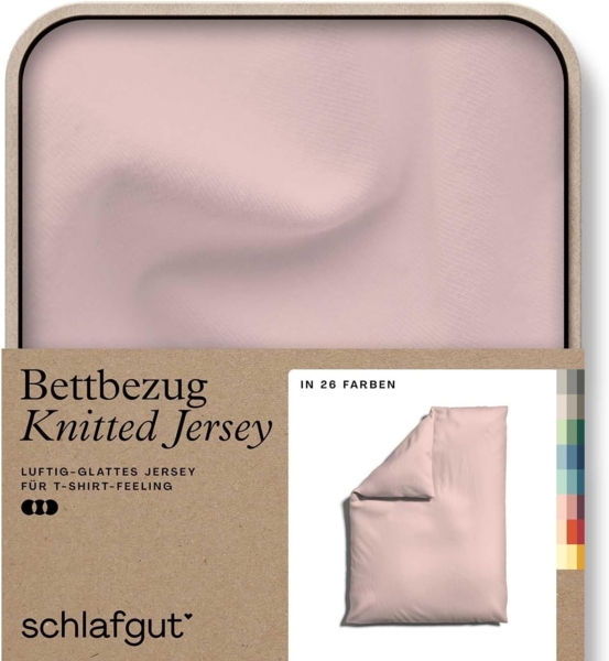 Bettbezug Knitted Jersey uni, aus Bio-Baumwolle mit Elasthan, Reißverschluss, Schlafgut (1 St), bügelfrei, Mix & Match Bettwäsche: passender Kissenbezug erhältlich