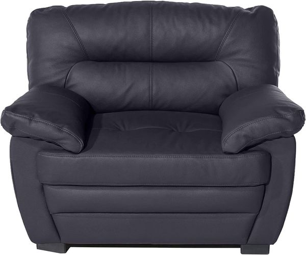 Mivano Ledersessel Royale / Zeitloser, bequemer Sessel mit hoher Rückenlehne / 110 x 86 x 90 / Lederimitat, Schwarz