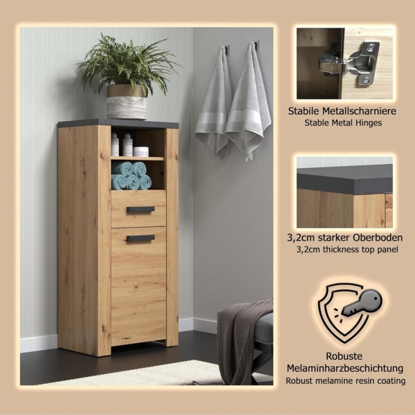 Standschrank Franka / Follow, Holzwerkstoff, Holzfarben, 53 x 118 x 35 cm Bild 8