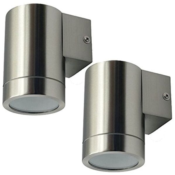 2er Set Edelstahl Außenwand Leuchten mit Glas VT-7641