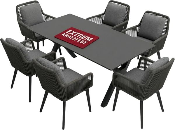 Gartenmöbelset Diningsessel Marbella mit Tisch Granada 200x90cm