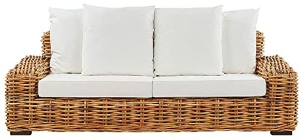 Beliani 'FORLI' 3 Sitzer Sofa, Rattan Natürlich
