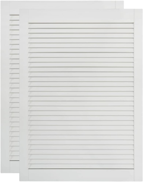 vidaXL Schranktüren Lamellen-Design 2 Stk. Weiß 69x39,4 cm Massivholz 151161