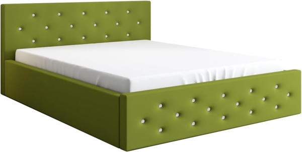 Polsterbett VALI 120x200 mit Matratze, Bettkasten und Lattenrost. Farbe: Grn 12