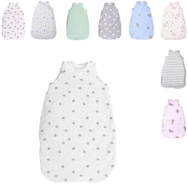 Lorelli Baby Winterschlafsack 85 cm 100% Baumwolle, 2,5 TOG, Maße 80 x 45 x 3 cm weiß grau