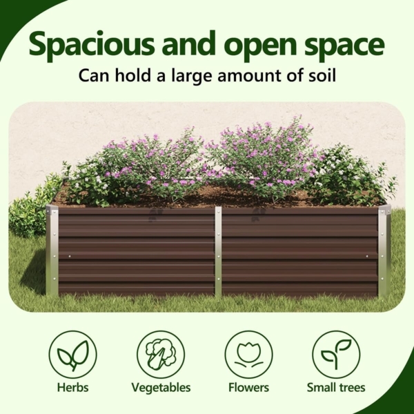 vidaXL Hochbeet 160 x 80 x 45 cm Verzinkter Stahl Braun 47012 Bild 6
