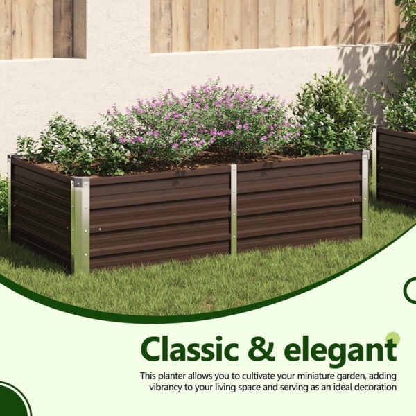 vidaXL Hochbeet 160 x 80 x 45 cm Verzinkter Stahl Braun 47012 Bild 8