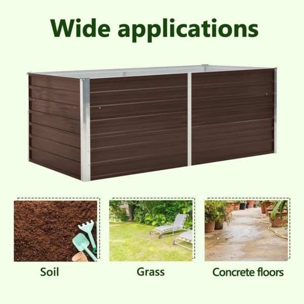 vidaXL Hochbeet 160 x 80 x 45 cm Verzinkter Stahl Braun 47012 Bild 9