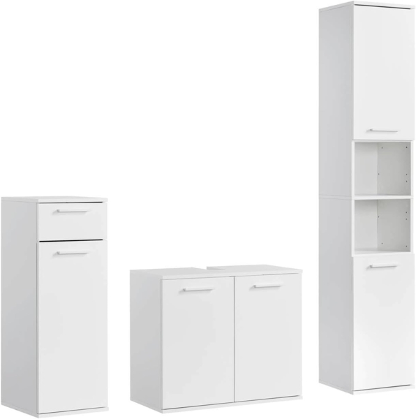 mokebo Badmöbel-Set Der Steuermann, (3-teilig), Unterschrank & Hochschrank fürs Badezimmer in Weiß