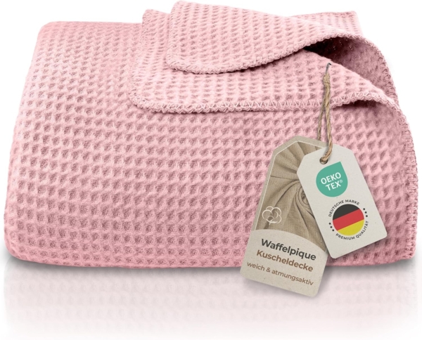 Wohndecke Wohndecke Waffelpique aus Baumwolle - Kuscheldecke, Baumwolldecke -, Laynenburg, Decke als Sofa-decke, Couchdecke, Wolldecke aus Baumwollmix