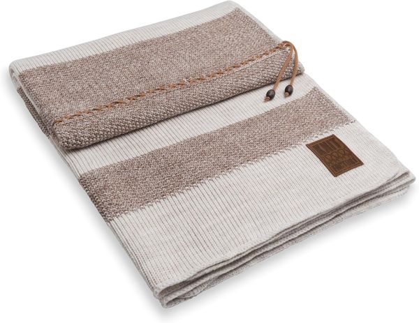 Knit Factory Roxx Decke 160x130 cm Gestreift Beige