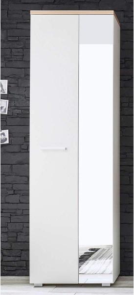 Garderobenschrank >Greifswald< in Weiß - 60x198x38cm (BxHxT)