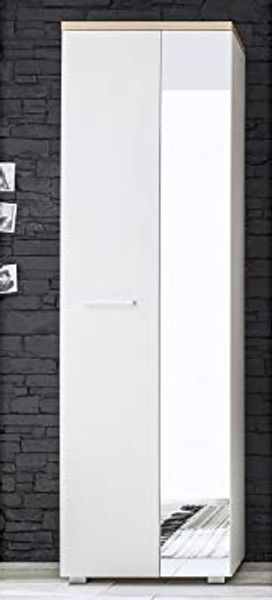 Garderobenschrank >Greifswald< in Weiß - 60x198x38cm (BxHxT)
