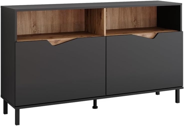 Kommode Marelle Anthrazit/Artisan 140 x 81.3 cm mit 2 Türen Vicco