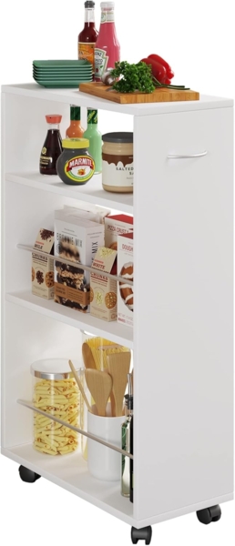 VCM Küchenmöbel Servierwagen Tusal 916894 Weiß H. 85 x B. 25 x T. 50 cm