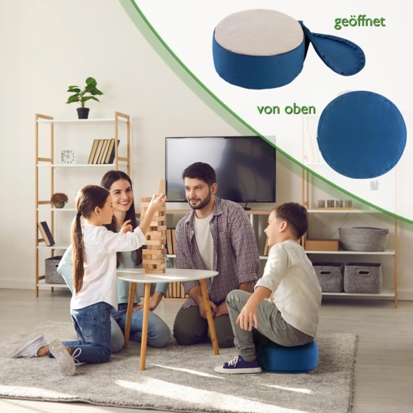 Amagohome Yogakissen Yogakissen Bodenkissen rund H 14xø31 cm mit Buchweizenschalen Meditati Bild 8