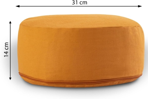 Amagohome Yogakissen Yogakissen Bodenkissen rund H 14xø31 cm mit Buchweizenschalen Meditati Bild 2