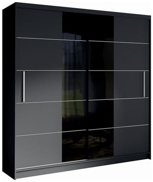 Schiebetürenschrank Bruno Kleiderschrank 200x60x215cm graphitgrau