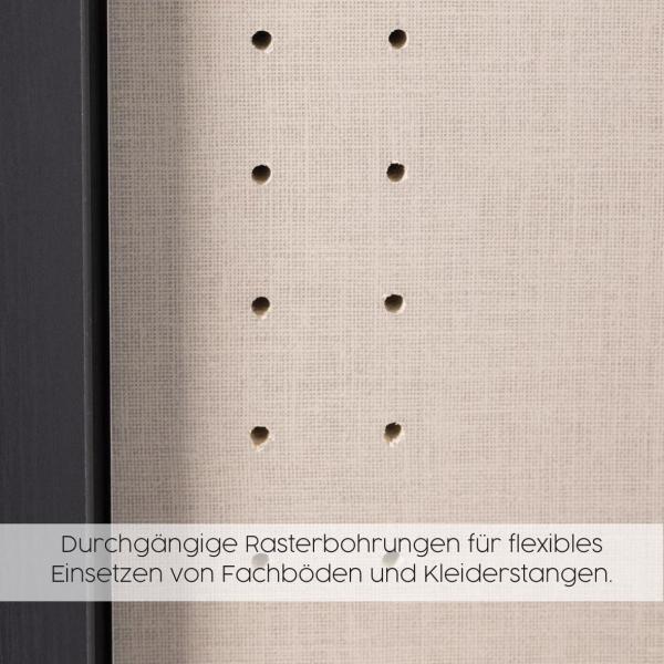 Kleiderschrank Drehtürenschrank Dark&Wood | 5-türig | grau metallic / Eiche Artisan | 226x210 Bild 11