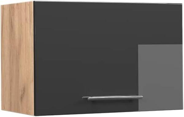 Vicco Küchenschrank Küchenmöbel Fame-Line modern Küche Einbauküche Küchenzeile Blende Unterschrank Hochschrank Hängeschrank Hochglanz (Eiche-Anthrazit, Hängeschrank 60 cm flach)