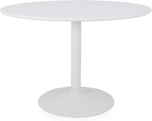 Tenzo 3210-910 Taco Designer runder Esstisch, Weiss, MDF, H 74 x Ø 110 cm (HxBxT)