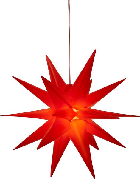 Bonetti 3D Leuchtstern inkl. warm-weißer LED Beleuchtung | für Innen und Außen geeignet | hängend | 7,5 m Zuleitung (rot, ca. 57 x 44 x 48 cm) Bild 7