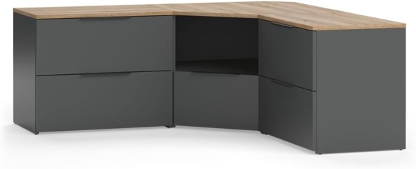 Wohnwand Wido Anthrazit/Sonoma 3 Teile Vicco