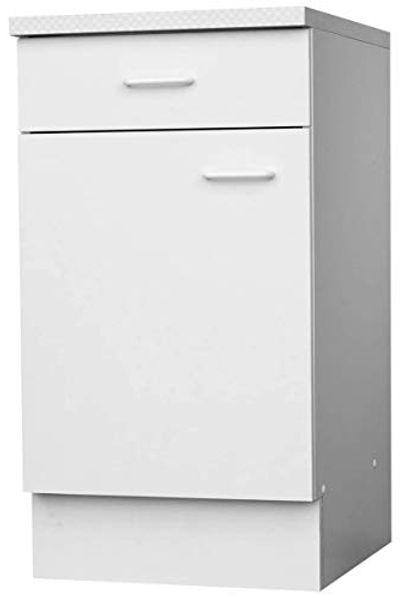 Küchenunterschrank, 1 Schublade, 1 Tür, 1 Boden, 850 x 500 x 600 mm, weiß