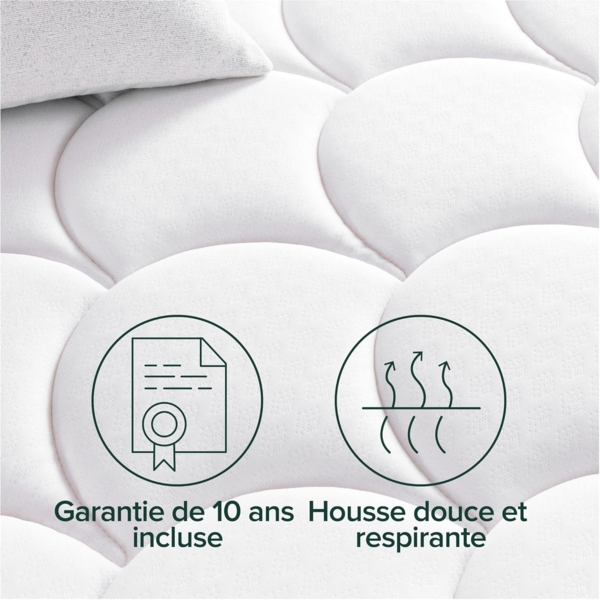 Zinus Hybrid-Matratze, Memory Foam, Weiß, Single Bild 6